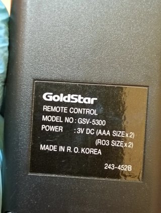 TELECOMANDO ORIGINALE GOLDSTAR GSV-5300 VINTAGE