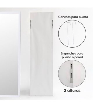 Espejo cuerpo entero blanco 35x125