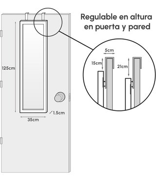 Espejo cuerpo entero blanco 35x125