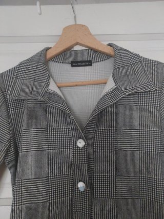 Vestido cuadros gris con cinturón T. M/L