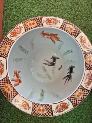 Conjunto macetero/jarron/pecera chino
