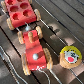 Trenino in legno da traino per bambini