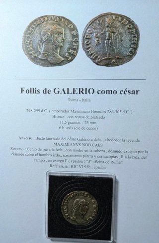 Follis Galerio 298-299 d.C. Roma