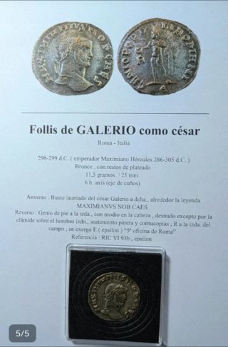 Follis Galerio 298-299 d.C. "Genio Popvli Romani"