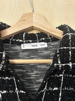 Vestido Mango Negro Cuadros