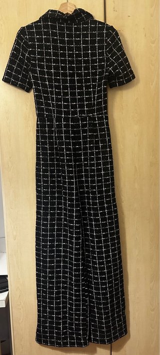 Vestido Mango Negro Cuadros