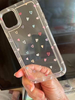 Custodia originale iPhone 11 con cuori e trasparente