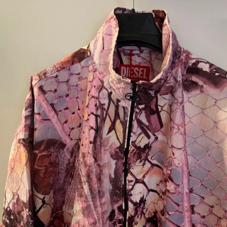 Giacca a vento Diesel rosa pitonata taglia 44