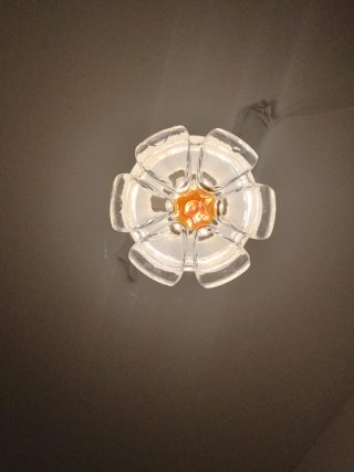 Lampadario Murano Acciaio Legno