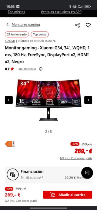 Monitor curvo da gaming Xiaomi G34