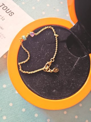 Pulsera Tous Baño Oro 18kt Corazones