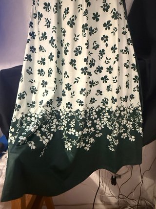 Vestido Verano Flores Verde Blanco