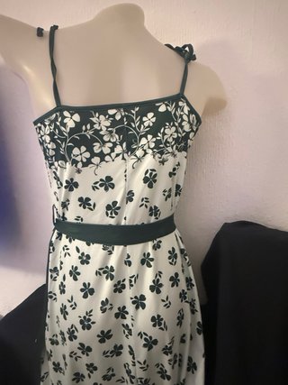 Vestido Verano Flores Verde Blanco