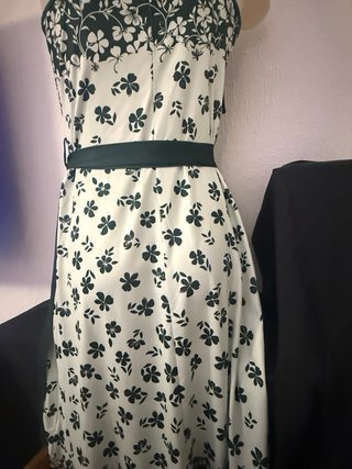 Vestido Verano Flores Verde Blanco
