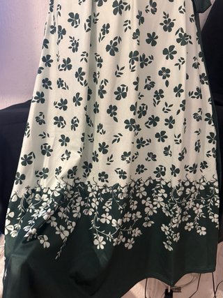 Vestido Verano Flores Verde Blanco