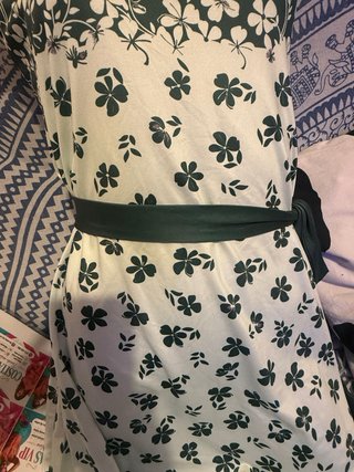 Vestido Verano Flores Verde Blanco