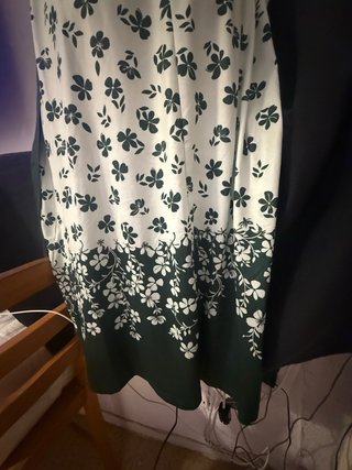 Vestido Verano Flores Verde Blanco