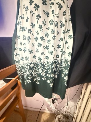 Vestido Verano Flores Verde Blanco