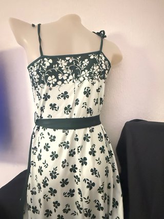 Vestido Verano Flores Verde Blanco