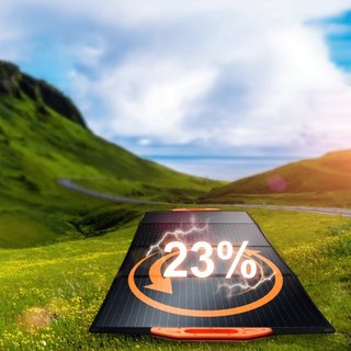 Panel Solar Monocristalino Portátil, Cargador Solar Plegable Monocristalino ETFE de 200W, Panel Solar con Eficiencia del 23% y Salida MC4, Impermeable IP67 para Estaciones de Energía, Camping, Sen...