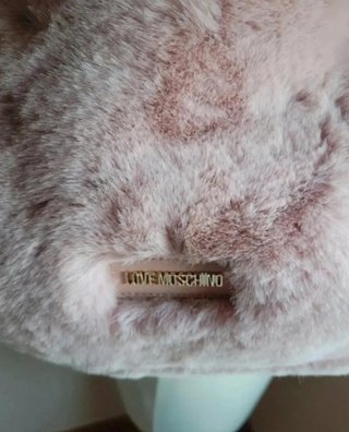Bolso Hobo Pelo Sintético Rosa Love Moschino