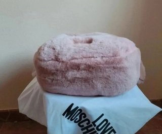 Bolso Hobo Pelo Sintético Rosa Love Moschino