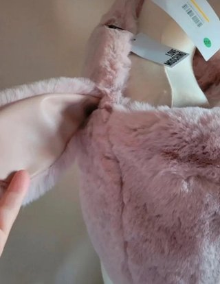 Bolso Hobo Pelo Sintético Rosa Love Moschino