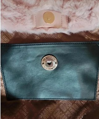 Bolso Hobo Pelo Sintético Rosa Love Moschino