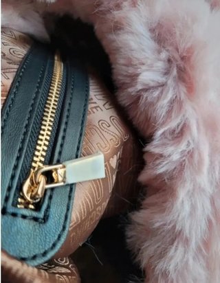 Bolso Hobo Pelo Sintético Rosa Love Moschino