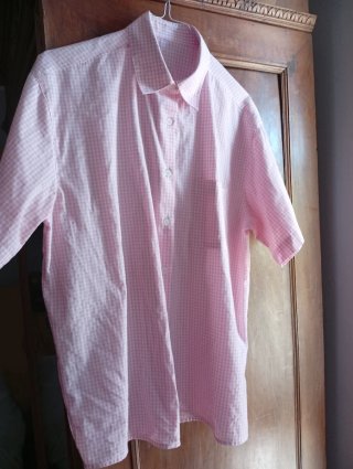 Camicetta a quadretti rosa e bianca