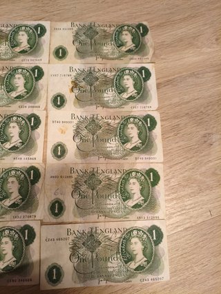 Lote 10 Billetes 1 Libra Esterlina Antiguos