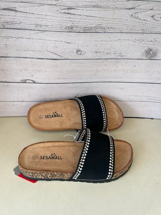Ciabatte donna estive punta aperta fascia nero 37