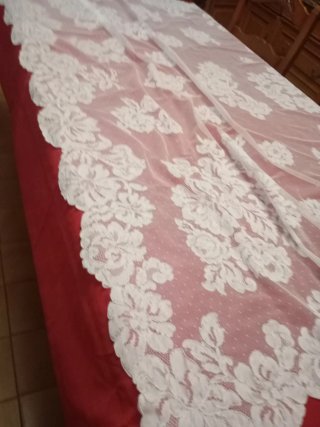 Mantel  de altar de encaje Alençon blanco