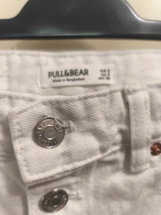 Falda vaquera Pull&Bear blanca Talla S
