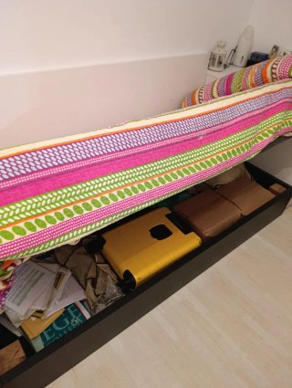 Cama canapé juvenil+ colchón + zapatero + cajonera