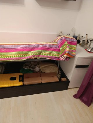Cama canapé juvenil+ colchón + zapatero + cajonera