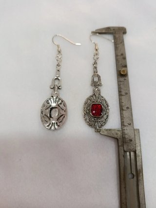 Pendientes Vintage Plata Ley Rojo