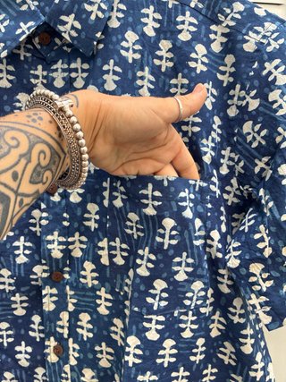 Camisa Verano Happy Fashion Azul/Blanco XL
