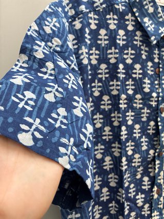 Camisa Verano Happy Fashion Azul/Blanco XL