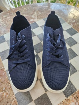Zapatos de Hombre Azul Marino y Blanco