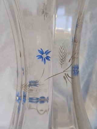 Vaso Vetro Decorato Anni 40-50