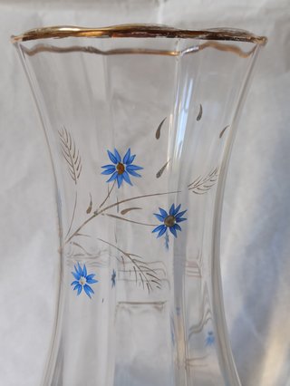 Vaso Vetro Decorato Anni 40-50