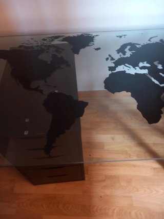 Scrivania Ikea Cristallo Mappa del Mondo