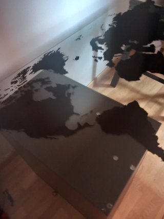 Scrivania Ikea Cristallo Mappa del Mondo
