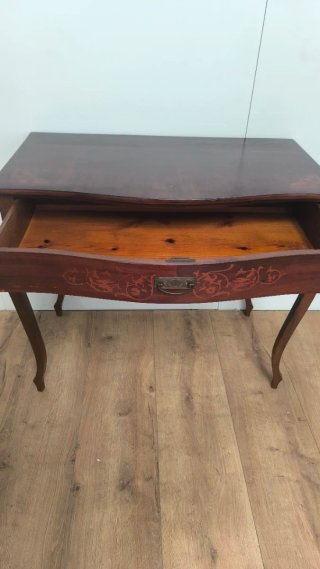 Mesa consola de madera con cajón