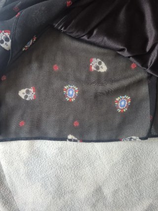 Vestido Zara Negro Calaveras Talla S