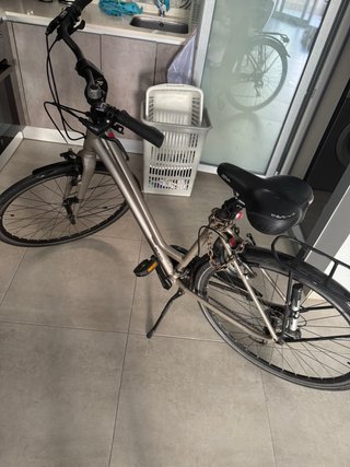 Bicicleta urbana plateada