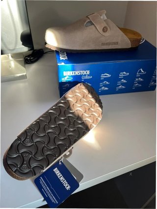 Ciabatte Birkenstock Boston BS Grigio Taglia 41
