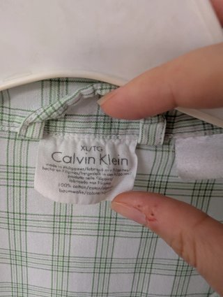 Camisa Calvin Klein Cuadros Verde Talla XL