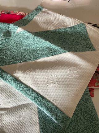 3 cojines decorativos blanco y verde
